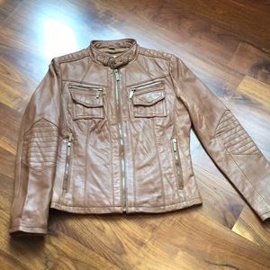 MICHAEL by Michael Kors Brown Faux Leather Jacket